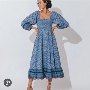 Cleobella Eva Blue Patterned Dress